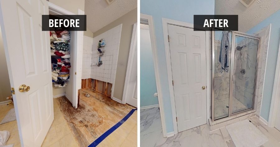 Reconstruction job in bathroom in McDonough GA