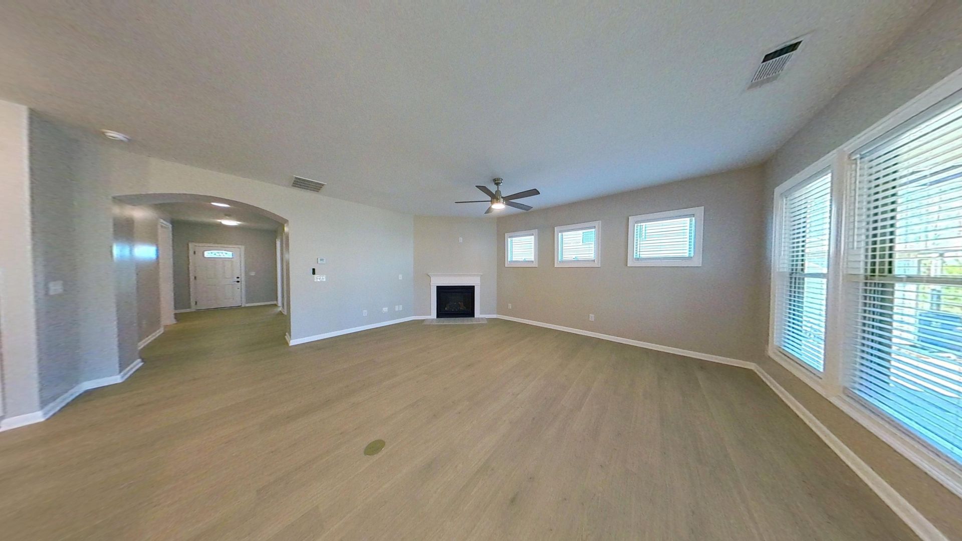 Whole home view after complete fire damage restoration and reconstruction