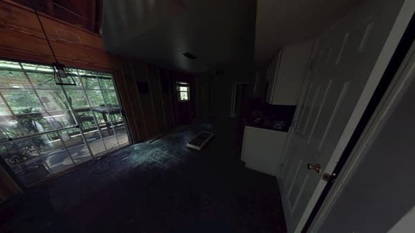 Kitchen before fire restoration showing soot and heat damage