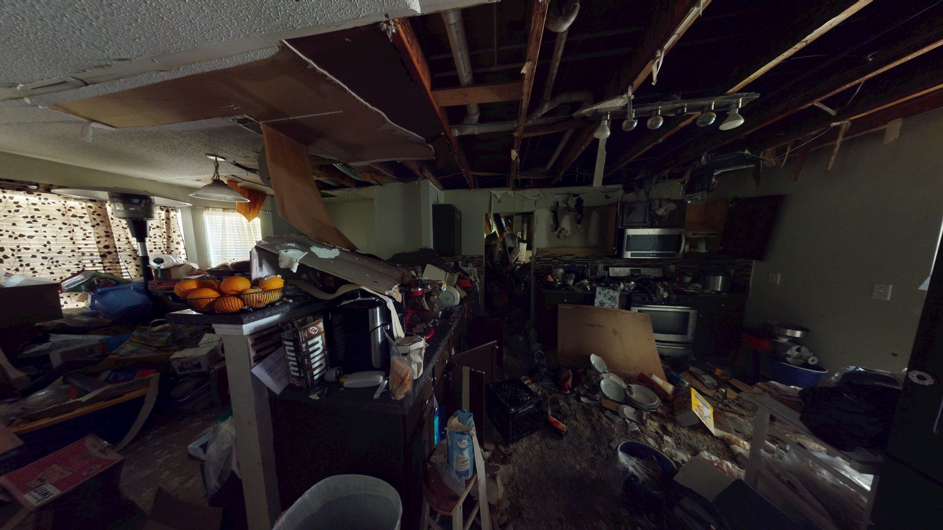 Kitchen area before reconstruction
