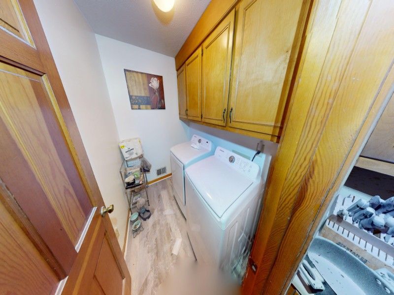 Laundry room fire damage before restoration