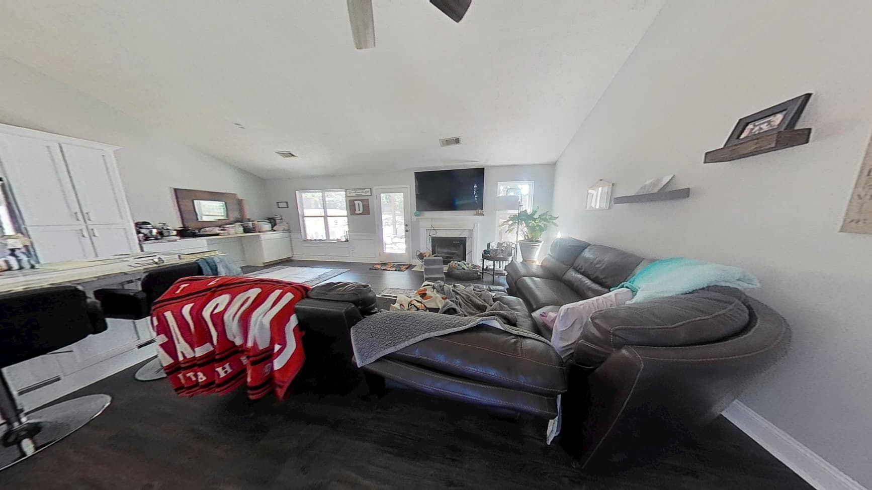 Living room after flood restoration in Buford Georgia