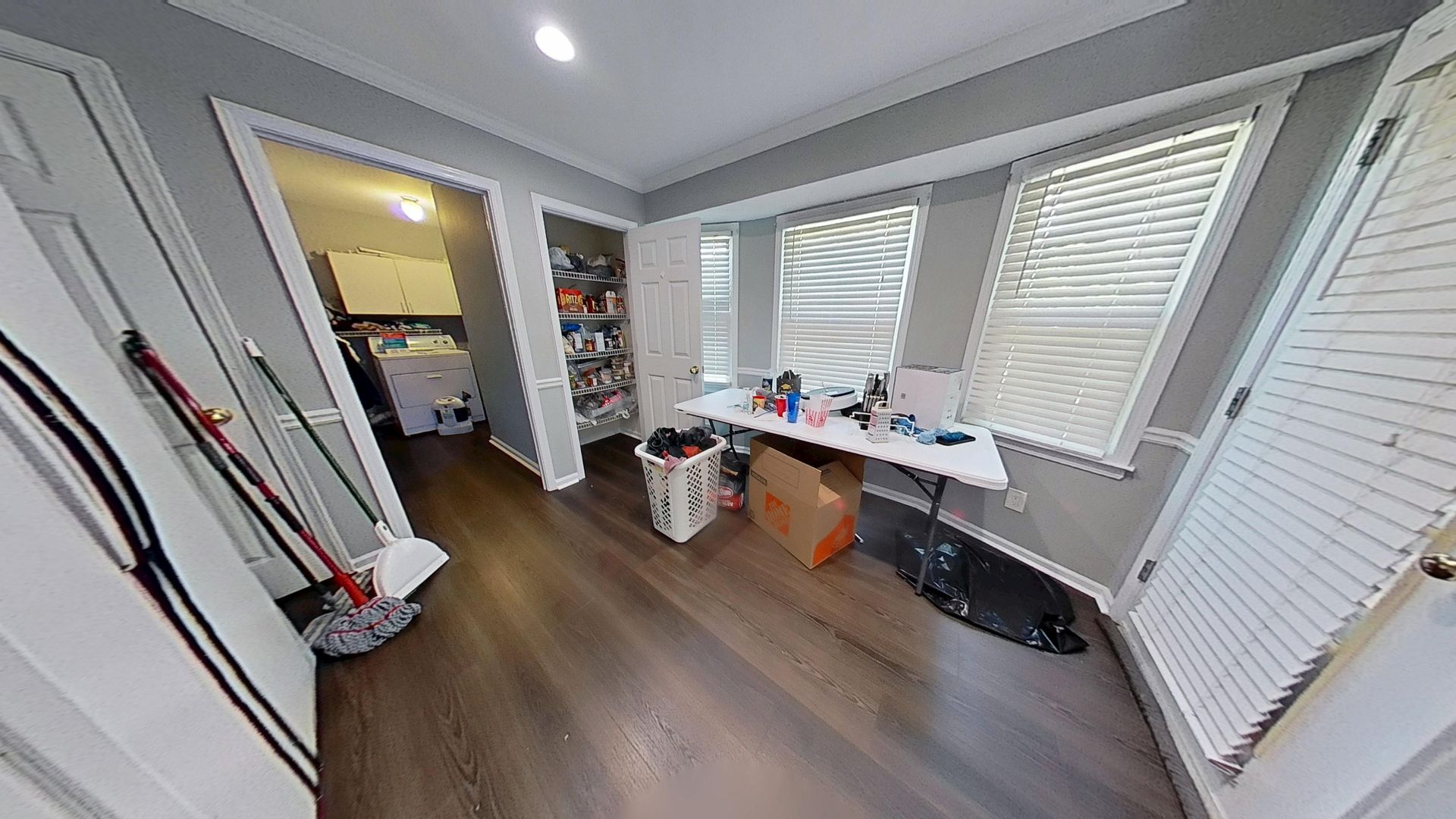 Restored kitchen storage space after water damage repair