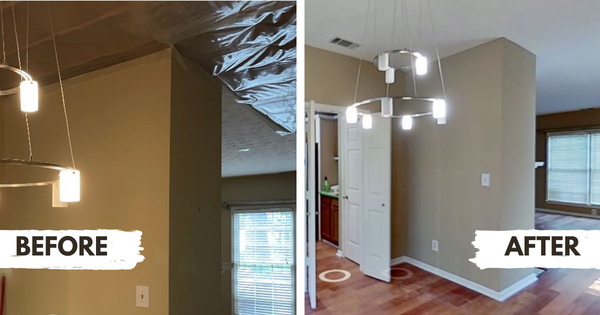 water damage cleanup stone mountain before and after photo