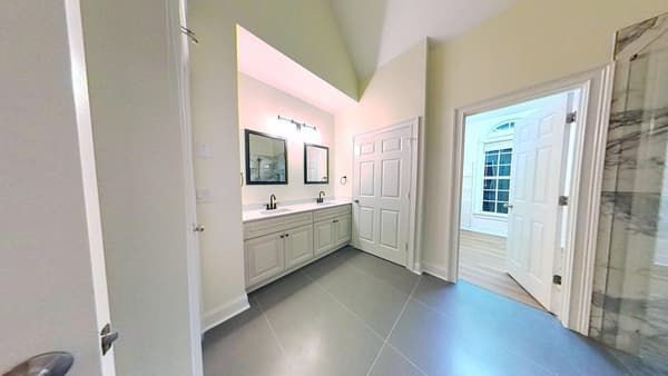 Upstairs bathroom fully restored after leak repair