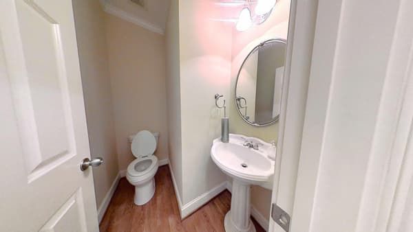 Guest bathroom fully restored after water damage repair