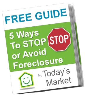 Cover of the free guide '5 Ways To Stop or Avoid Foreclosure In Today's Market,' offered by Sunshine Homebuyers to help Omaha homeowners.