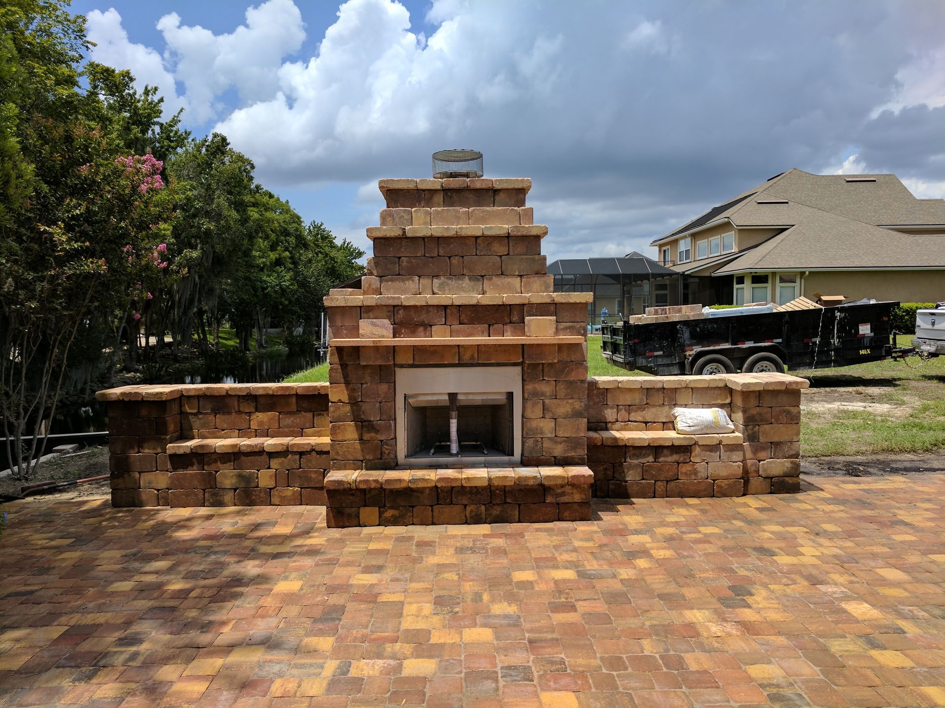 Stonegate Fireplace with Wood Burning Lenox Stainless Steel Insert