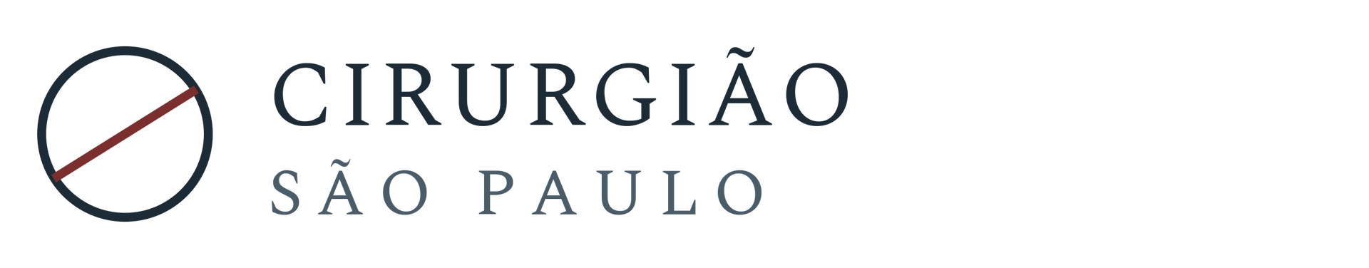 Logo do Cirurgião São Paulo com símbolo circular em preto e vermelho e texto cinza escuro.