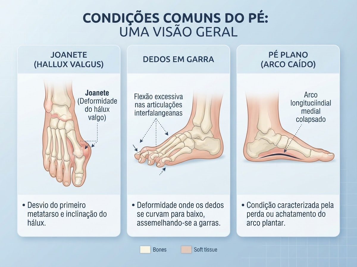 condições comuns nos pés