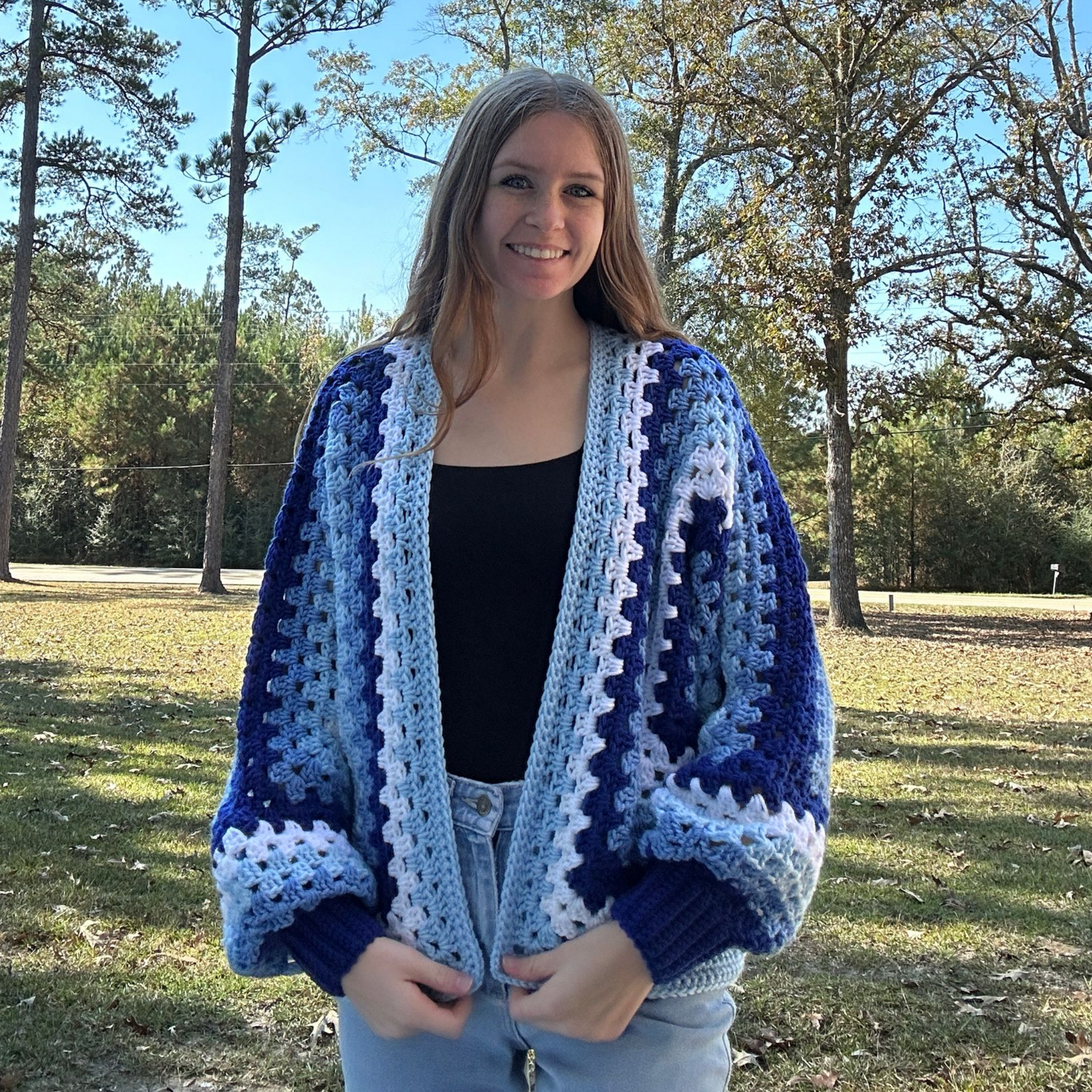 Hexagon Cardigan - Winter Blue
