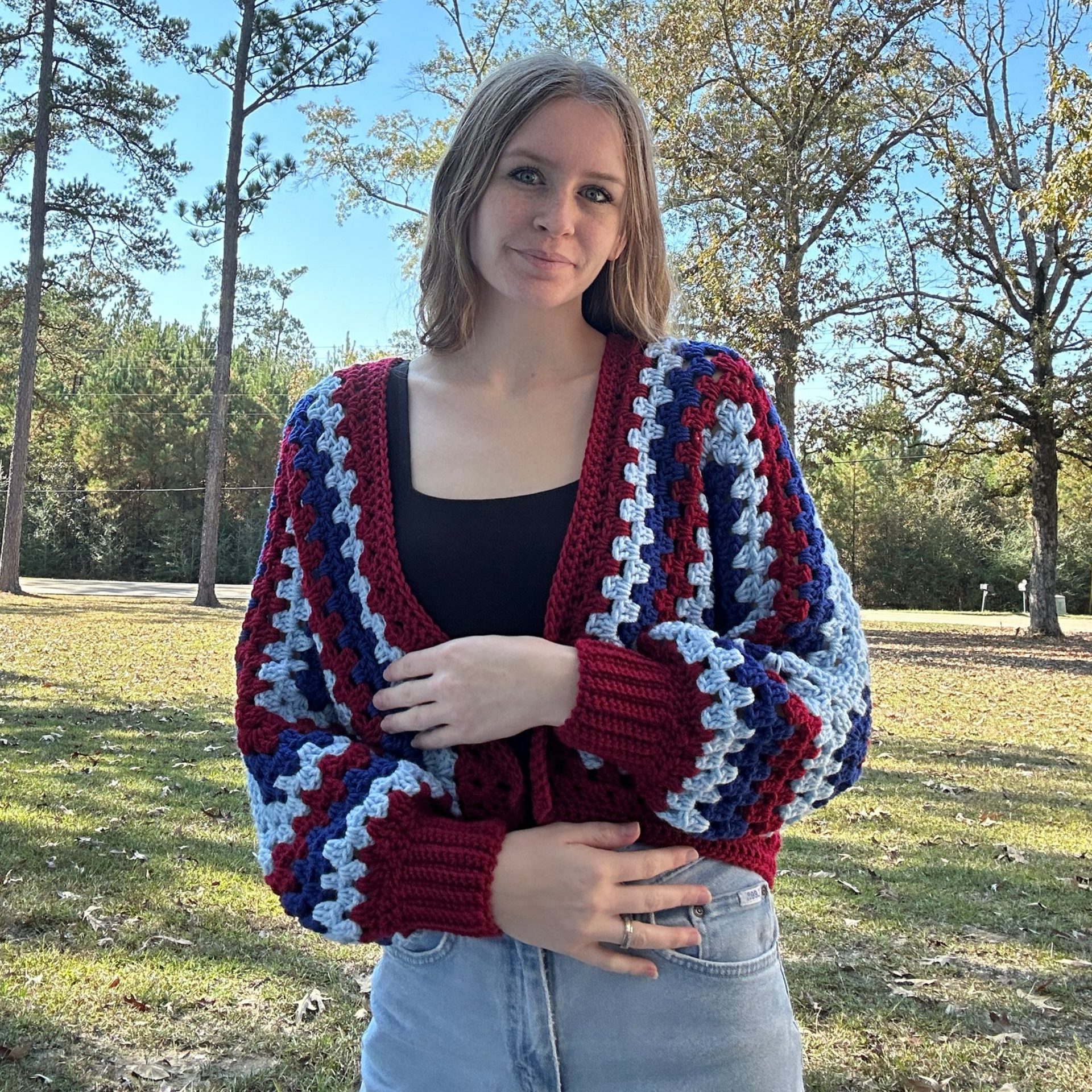 Hexagon Cardigan - Iced Cranberry