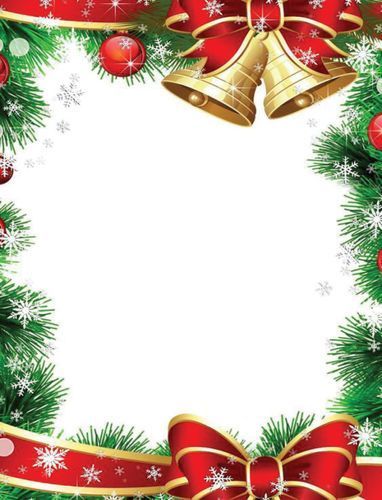 A Christmas frame with bells and a red bow