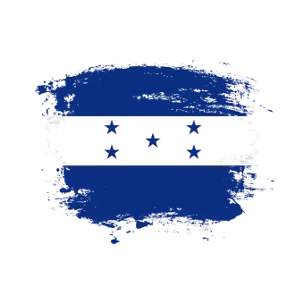 The flag of honduras is painted in a grunge style on a white background.