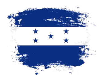A brush stroke of the honduras flag on a white background