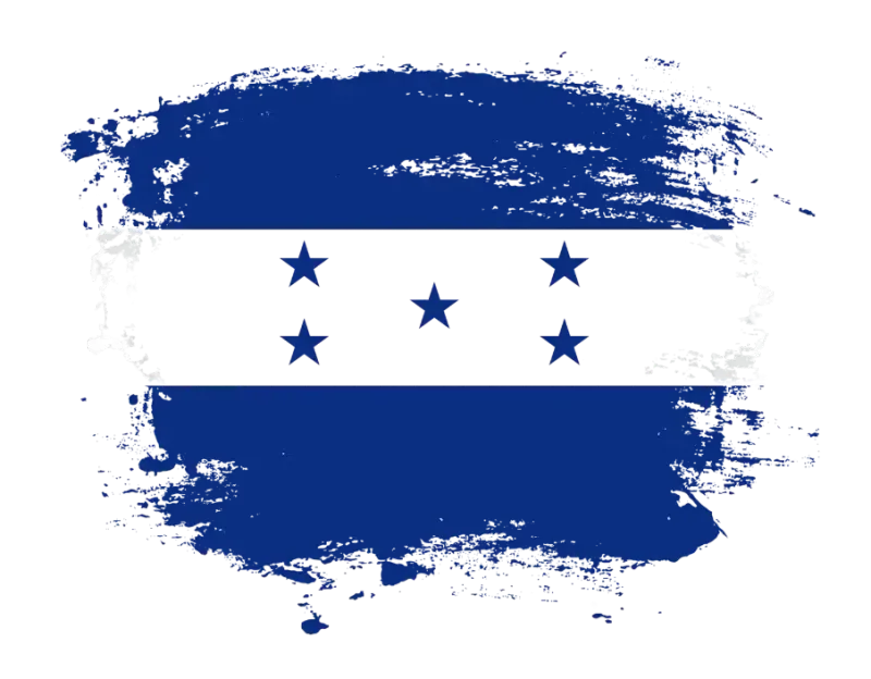 A brush stroke of the honduras flag on a white background