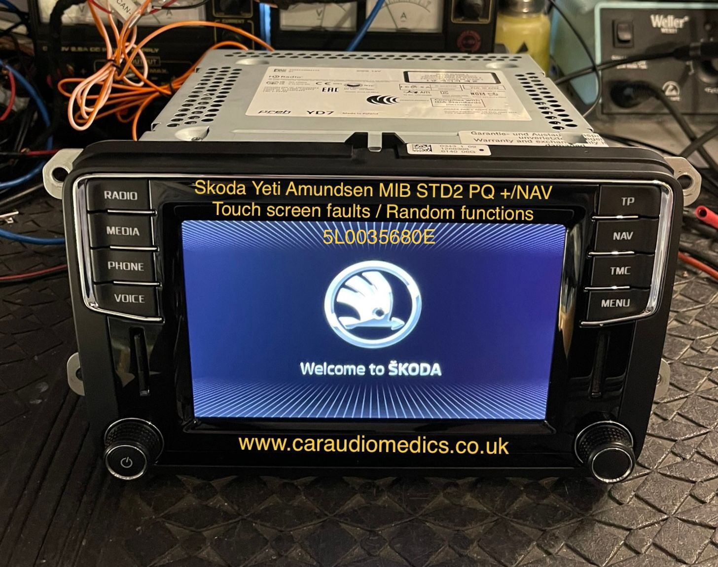 Skoda Yeti
MIB STD2 PQ+/NAV
Monte Carlo Amundsen II
Composition & Discover Media
5L0035680E
5L0035200 5L035200B
5L0035200D
Repaired faulty touchscreen
Touchscreen areas not working
Unit frozen
Random 'Phantom-Finger' functions. Self dialling telephone calls
www.caraudiomedics.co.uk