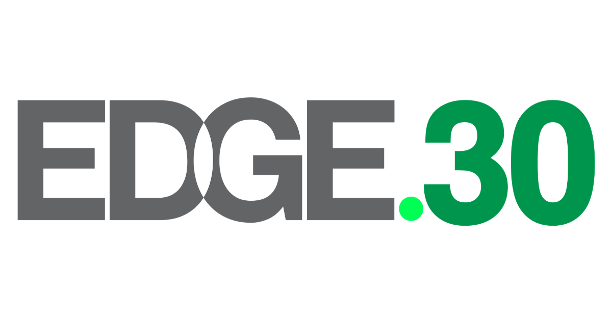 EDGE.30 logo in gray and green text on a white background