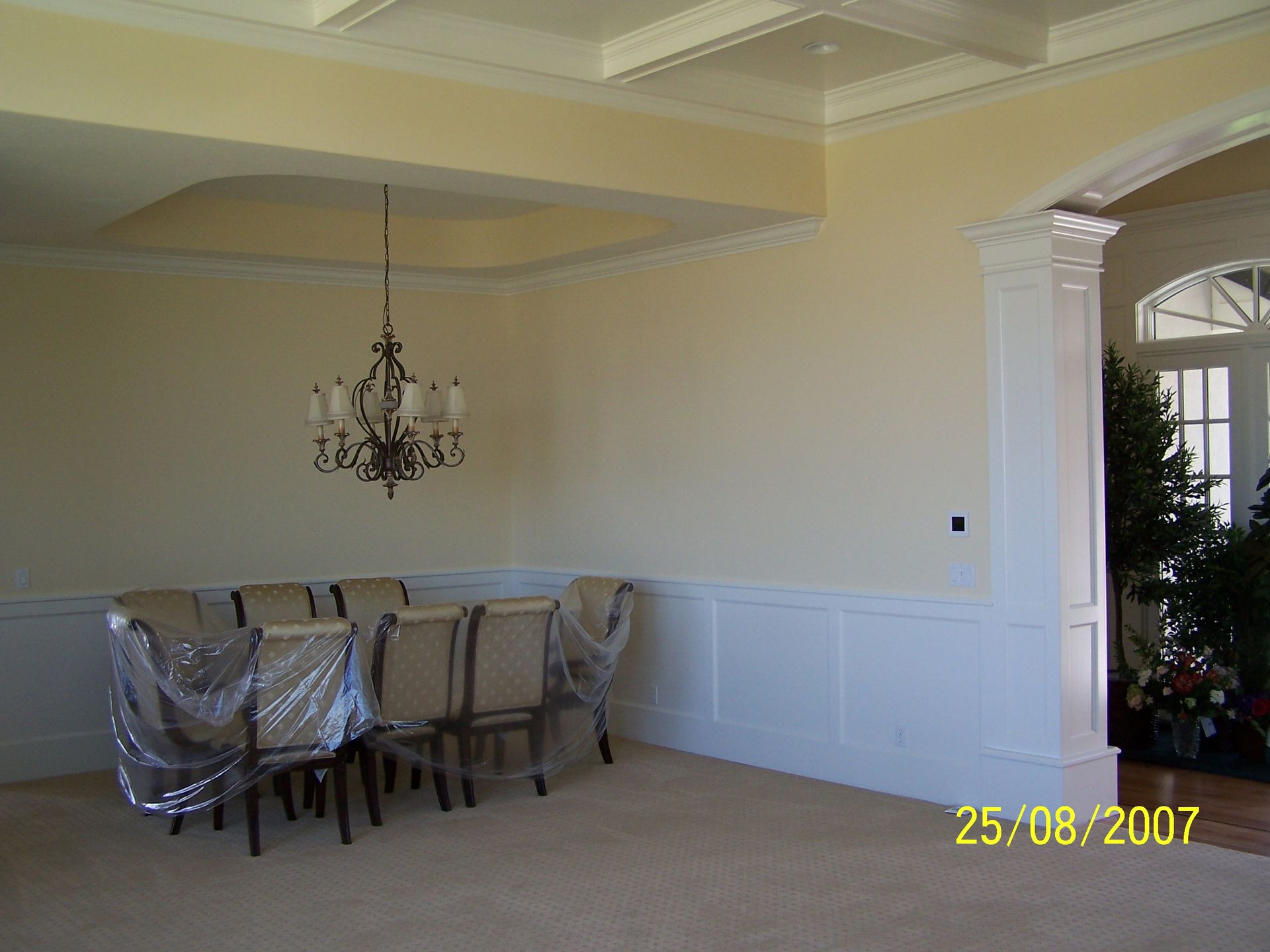A photo of a dining room taken on august 25 2007