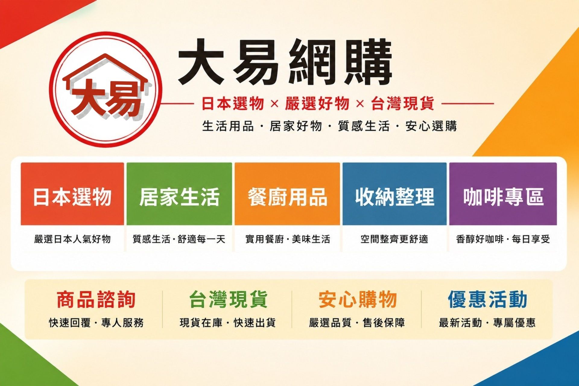 大易網購品牌與商品分類介紹