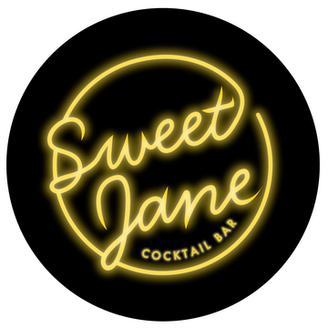 A neon sign for sweet jane cocktail bar