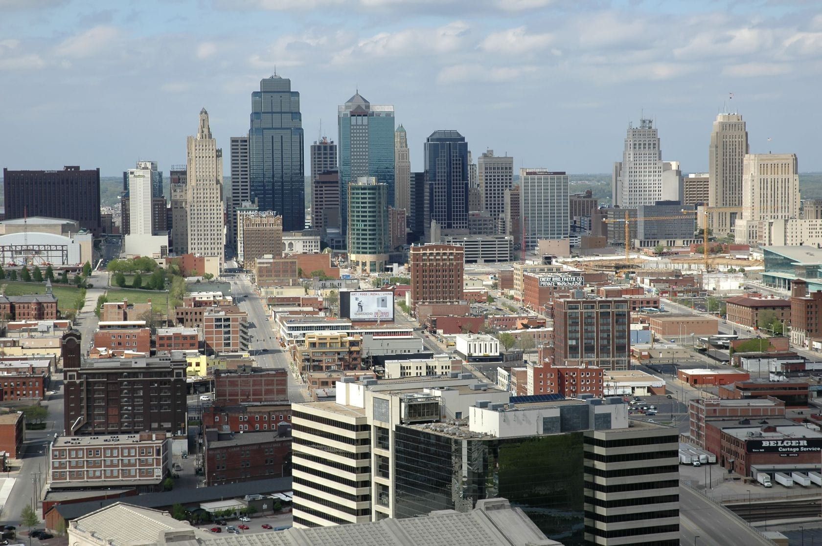 Picture of a city representing businesses that may need bedbug or termite services from SOS Pest Control.