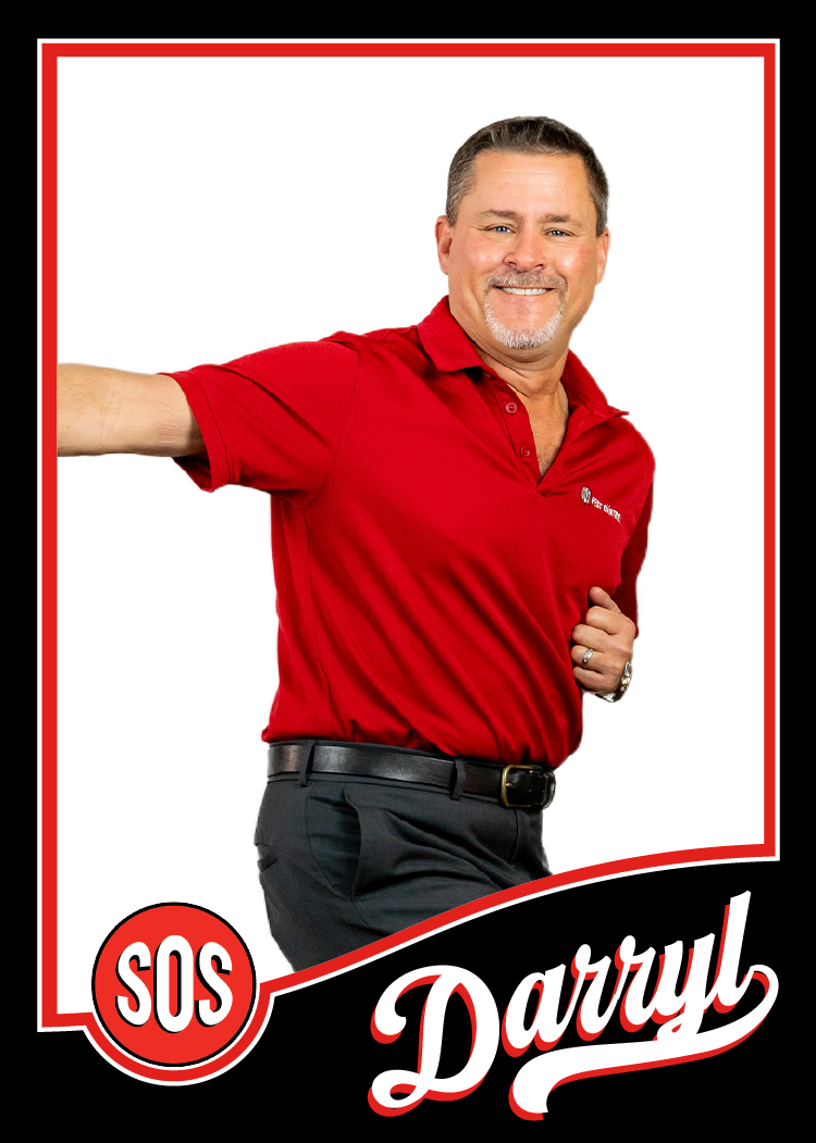 Daryl is standing with silly pose. He is the President of the company.