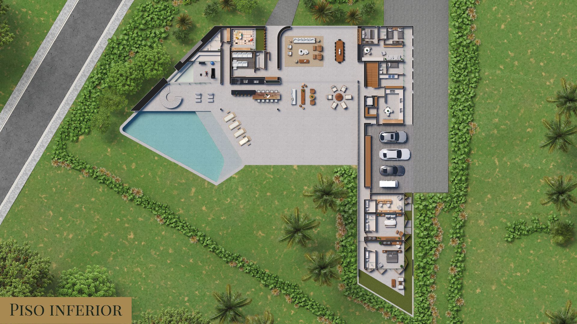 planta piso inferior residência unnic