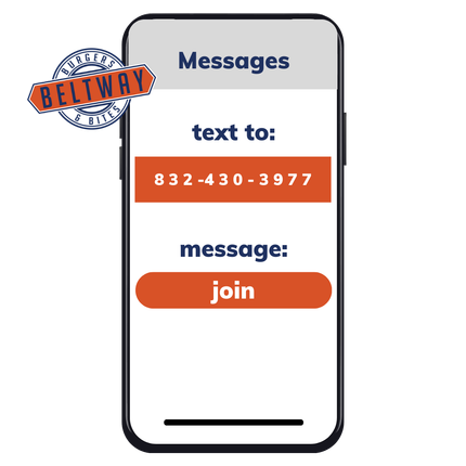 A cell phone with the words messages text to : message : join on it.