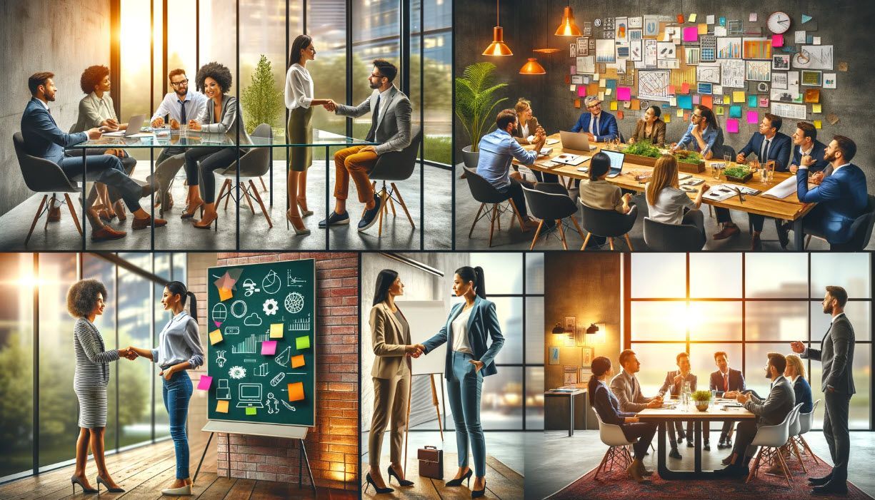Montage of 5 business scenarios to outsource HR