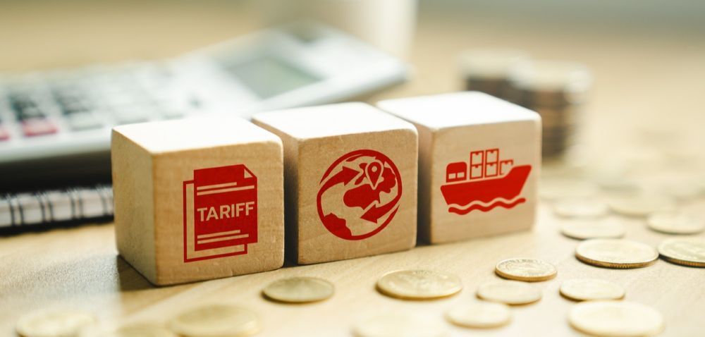 Three blocks representing tariffs and trade barriers affecting Canadian employers
