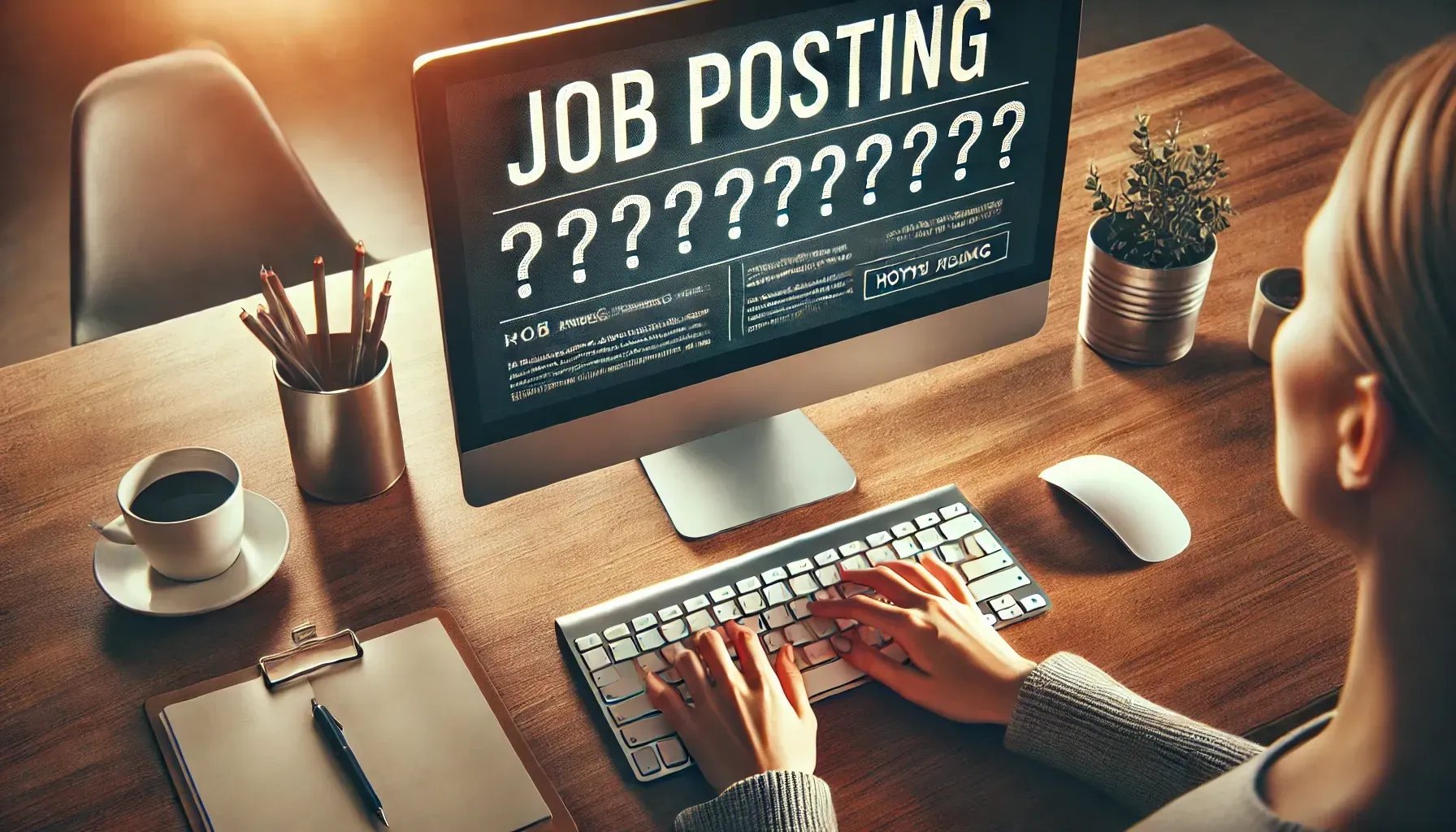 Woman writing a job posting