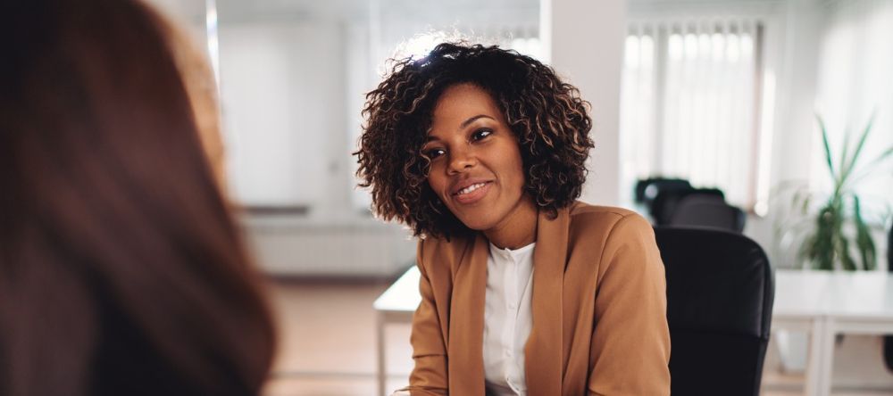 Employee receiving career transition support after a layoff.