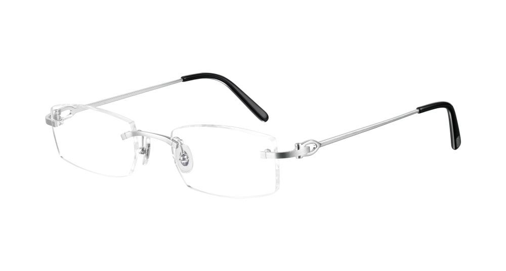 A pair of glasses with a black rim on a white background.