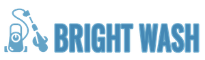 A blue logo for a company called Bright Wash