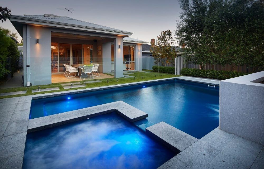 A Picture of a Medium Swimming Pool of a Brooklyn Pool & Spa Combo 7.6m x 4.4m — SJ Pools and Concreting in Dubbo, NSW