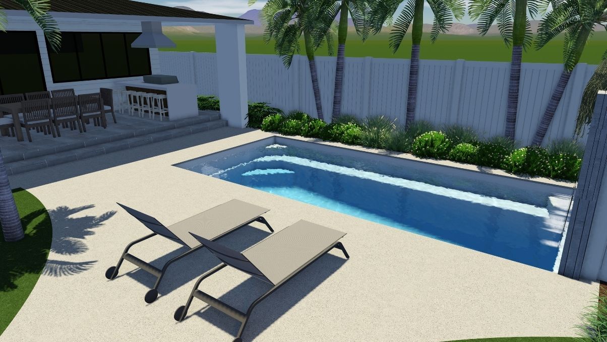 A Picture of a Medium Swimming Pool of a Brampton Slimline 8.2m x 3.5m — SJ Pools and Concreting in Dubbo, NSW