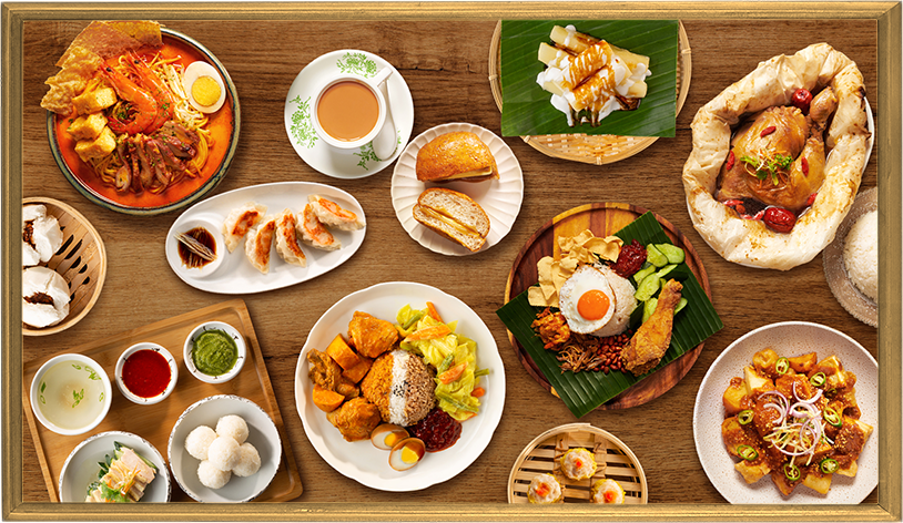 A poster adorned with images of signature dishes, tantalizing viewers with a visual feast of delicious food offerings