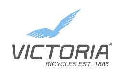 Il logo della Victoria Bicycles è un uccello blu con le ali.
