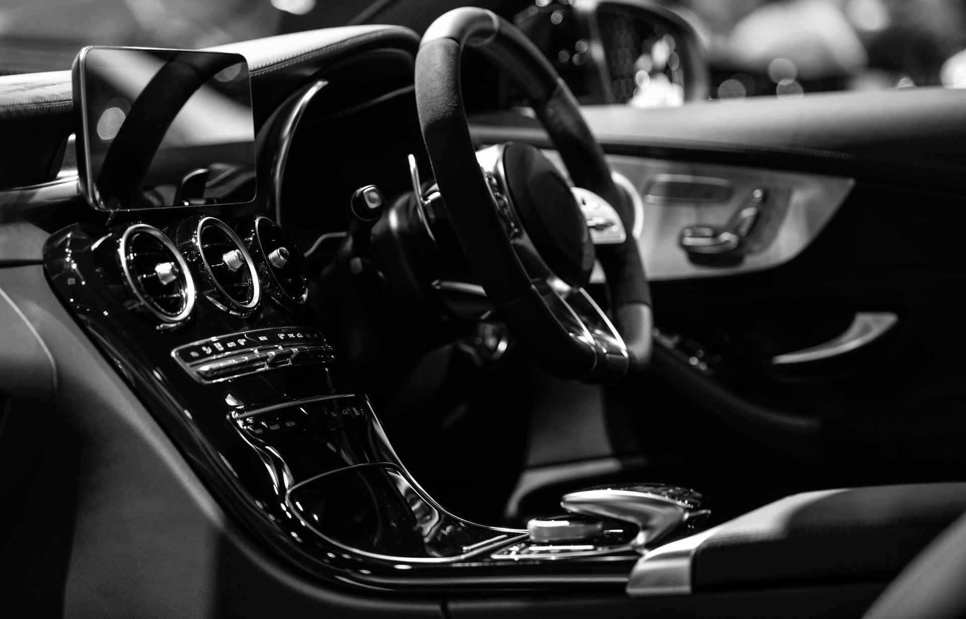 interior of luxury car