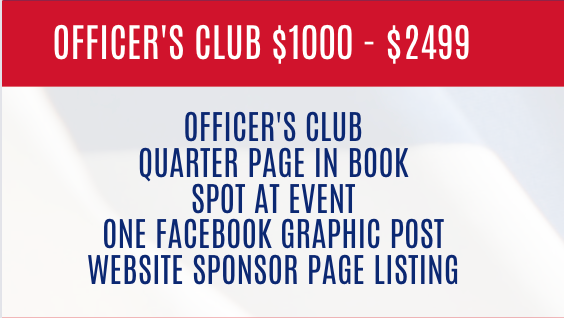Officer 's club $ 1000 - $ 2499 quarter page in book spot at event one facebook graphic post website sponsor page listing