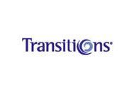 Transitions logo with dark blue text and a stylized blue swirl.