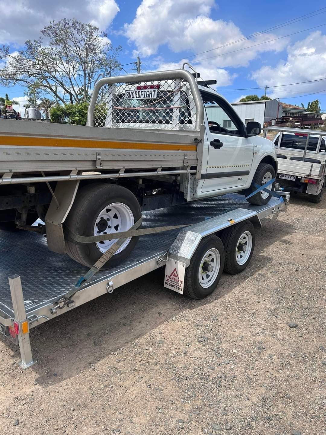 Attached Trailer On A Car — Trailer Hire Near Me in Sunshine Coast, QLD