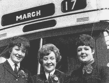 Click to open image in new window Irish 'clippies' on the Birmingham buses