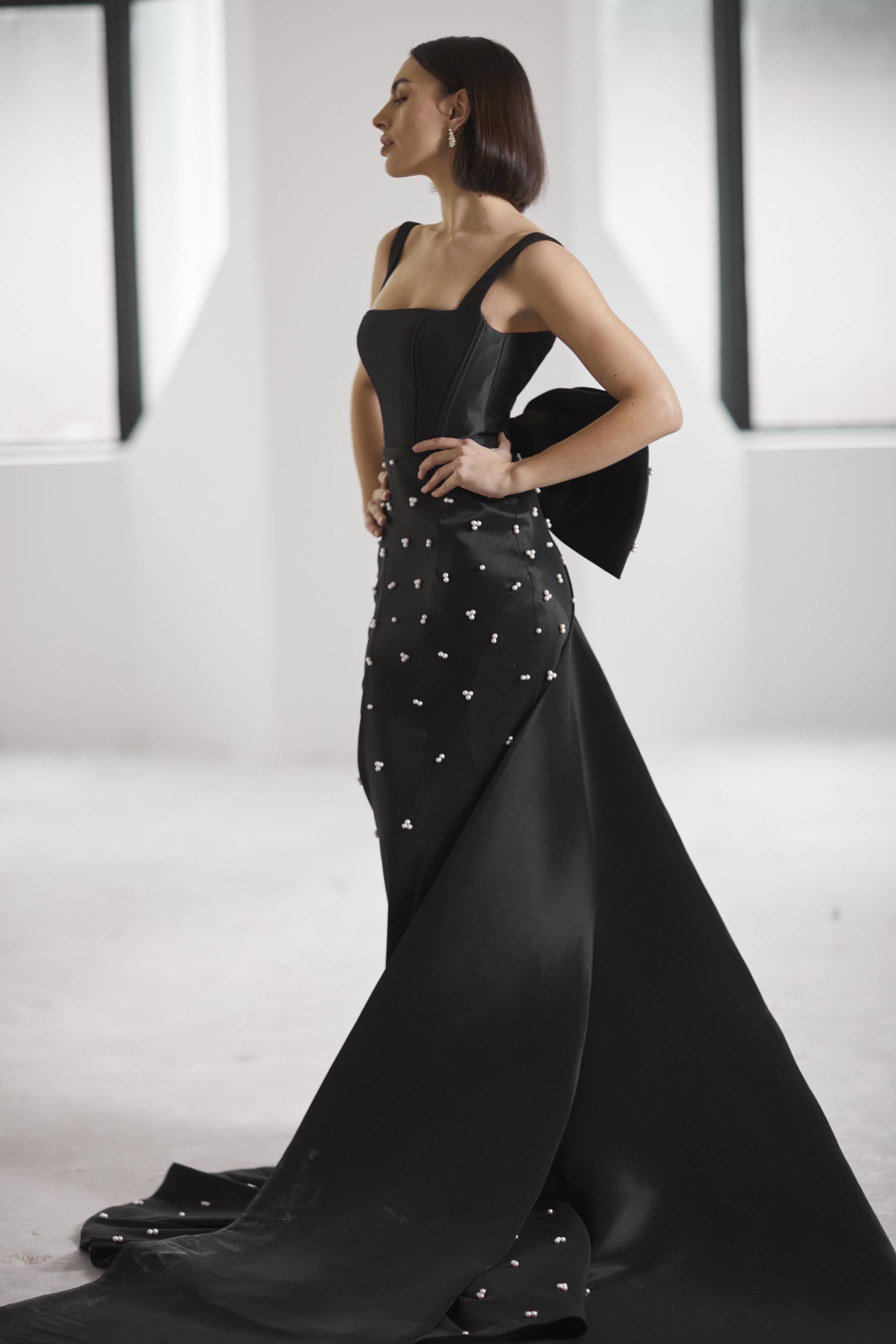 Unique black designer wedding dress