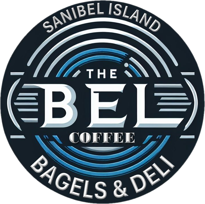 A logo for the bel coffee bagels and deli