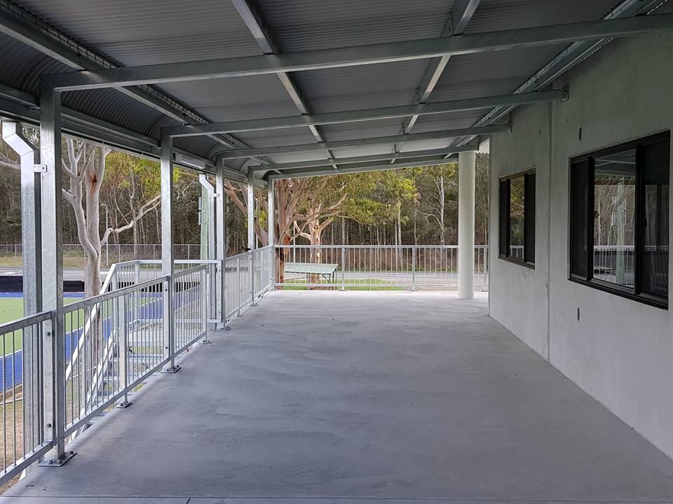 A Large Metal Structure Outside a Building — Burke Metal Fabrication In Taree, NSW