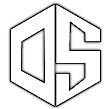 Black-and-white geometric logo with interlocking letters D and S inside a hexagon.