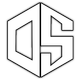 Black-and-white geometric logo with interlocking letters D and S inside a hexagon.