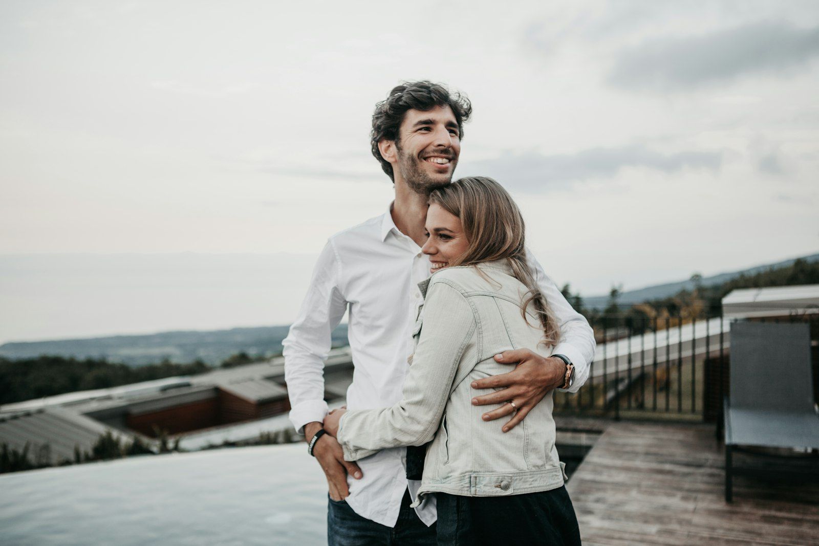 Couple embracing